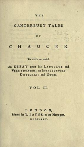The Canterbury Tales by Geoffrey Chaucer